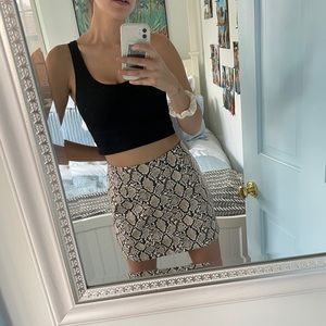 Snakeskin Mini Skirt